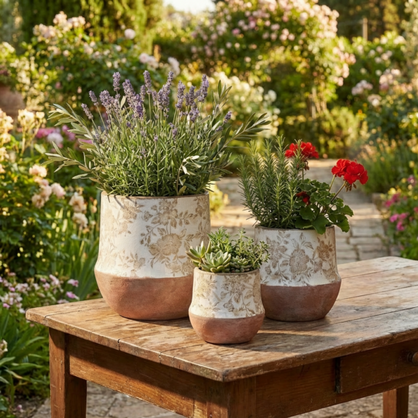 Set of 3 Traditional Planters (MOQ2Sets)