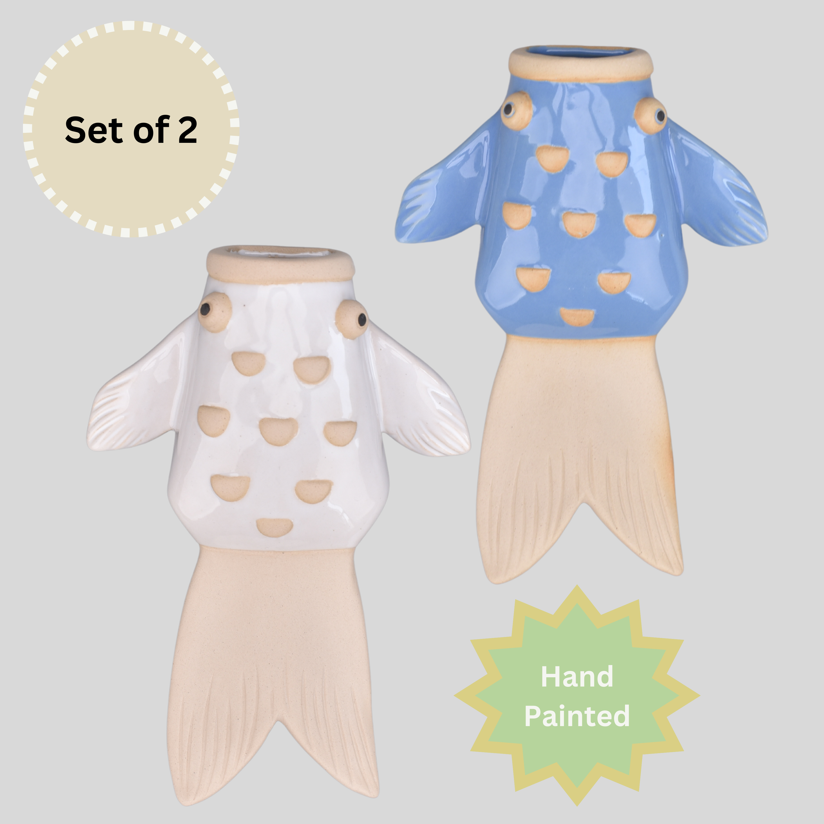 Set of 2 Fish Wall Hanging Planters