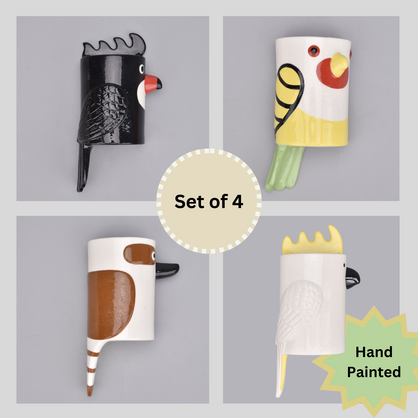 Set of 4 Aussie Bird Wall Hanging Planters