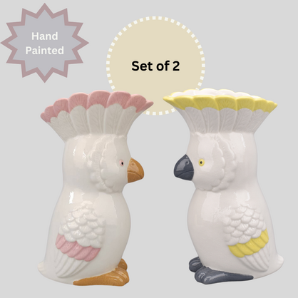 Set of 2 Cockatoo Vases