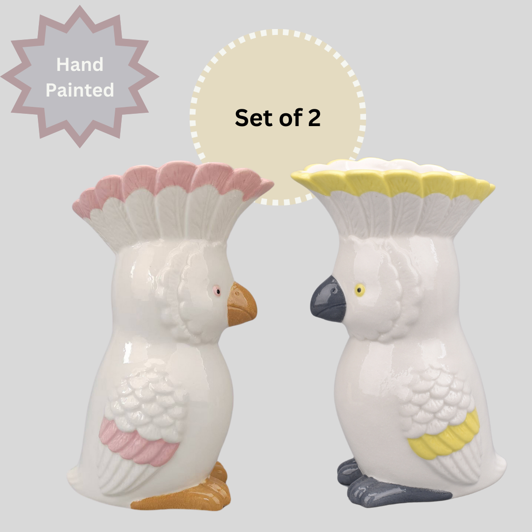 Set of 2 Cockatoo Vases