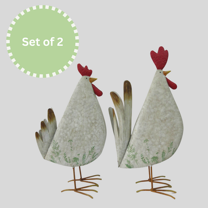 Pair of Rustic Chickens