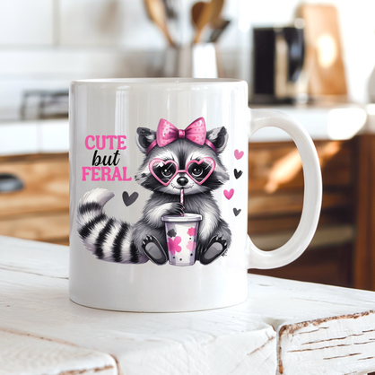 Cute But Feral Raccoon Mug