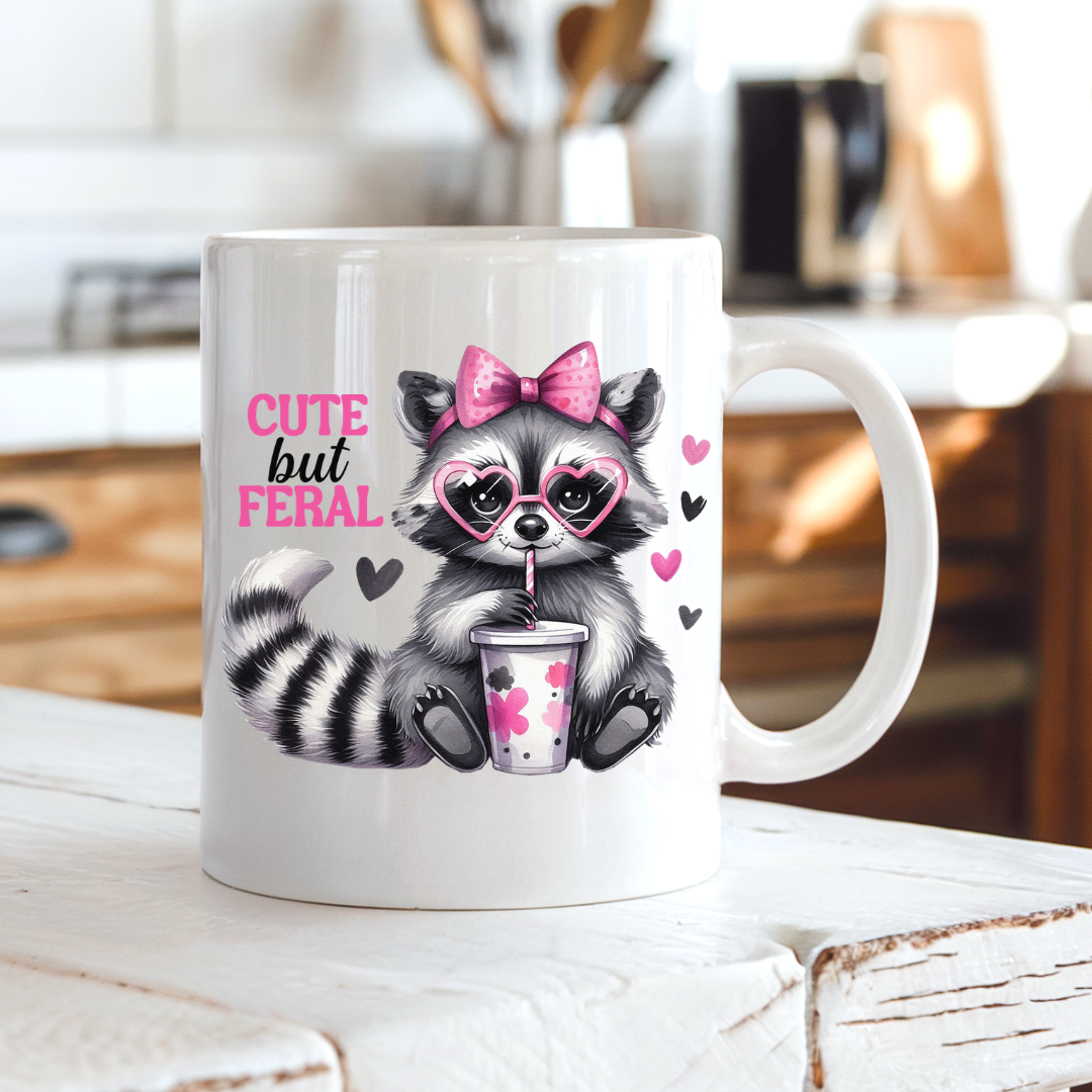 Cute But Feral Raccoon Mug