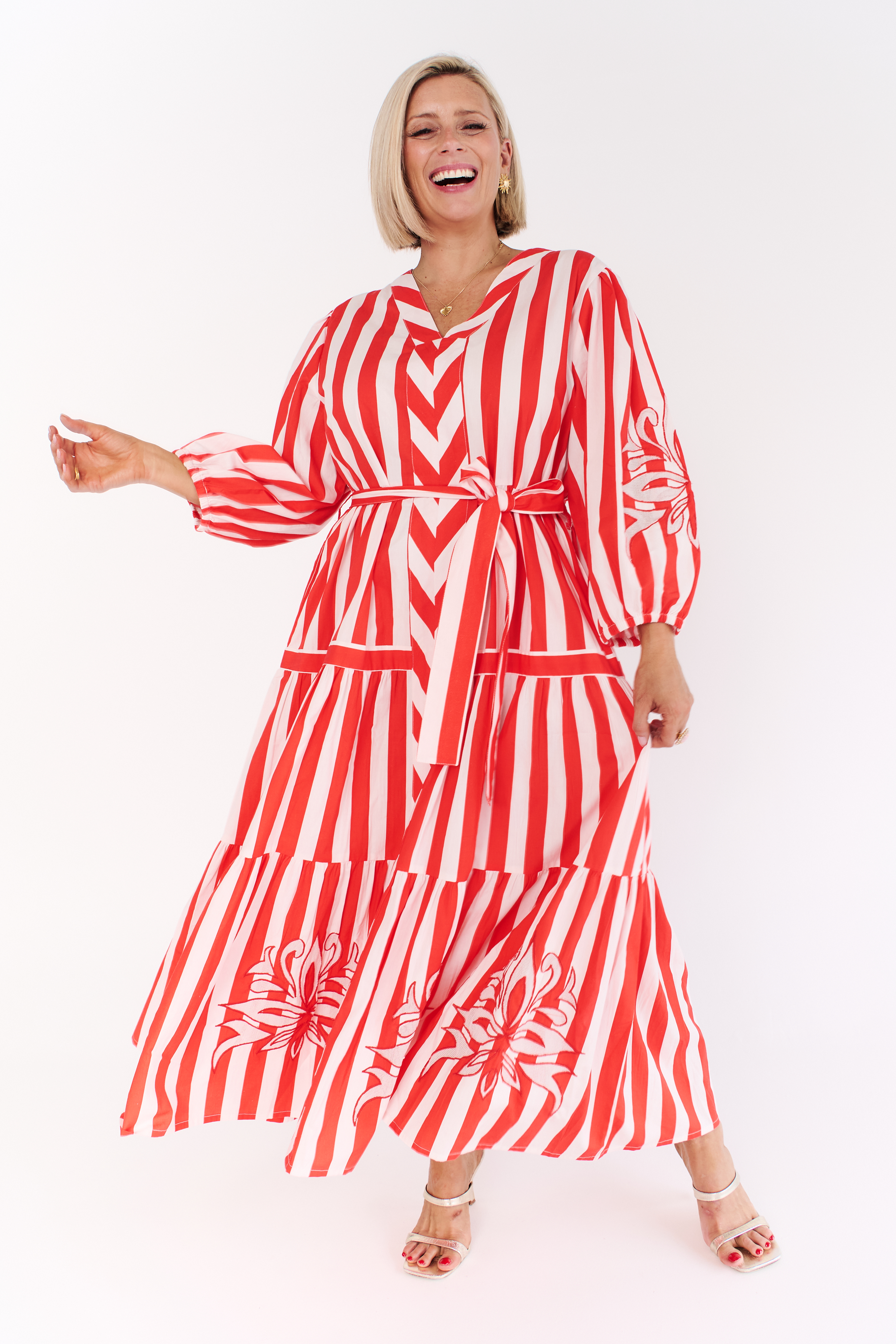 Wholesale POPPY RED DRESS - Ivy Pearl - Fieldfolio Wholesale POPPY RED DRESS - Ivy Pearl - Fieldfolio