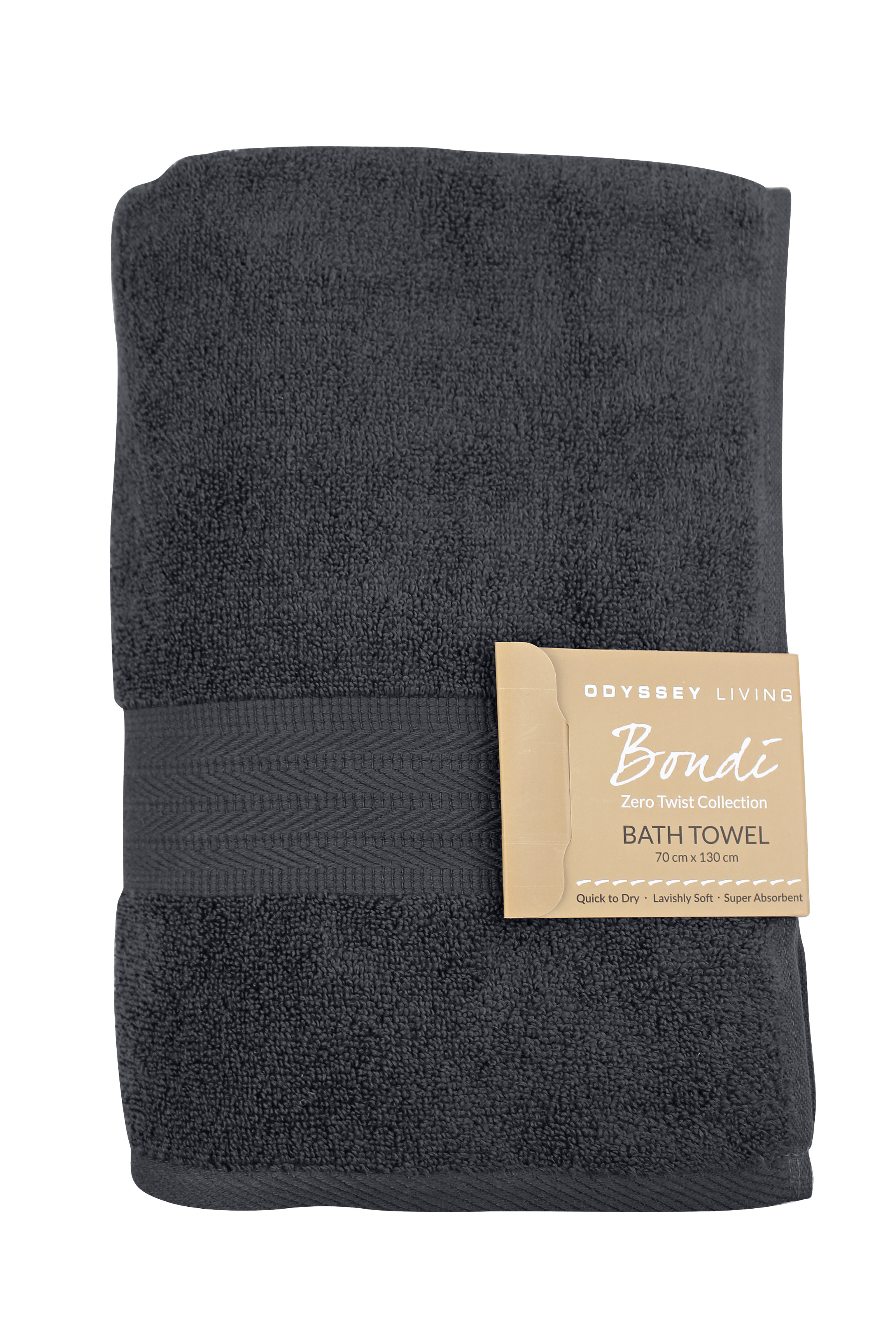 Bondi Bath Towel Collection  - Coal - Odyssey
