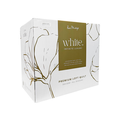 White. Premium Loft Quilt 350gsm  - Bas Phillips