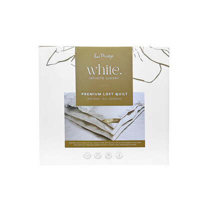 White. Premium Loft Quilt 350gsm  - Bas Phillips