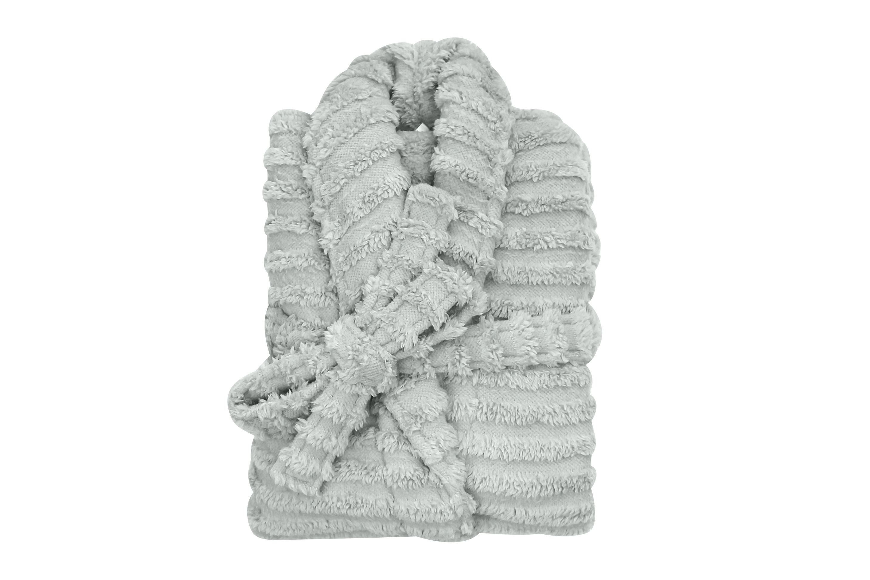 Haven Sherpa Ribbed Bathrobe - Silver - Bas Phillips