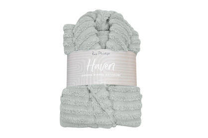 Haven Sherpa Ribbed Bathrobe - Silver - Bas Phillips