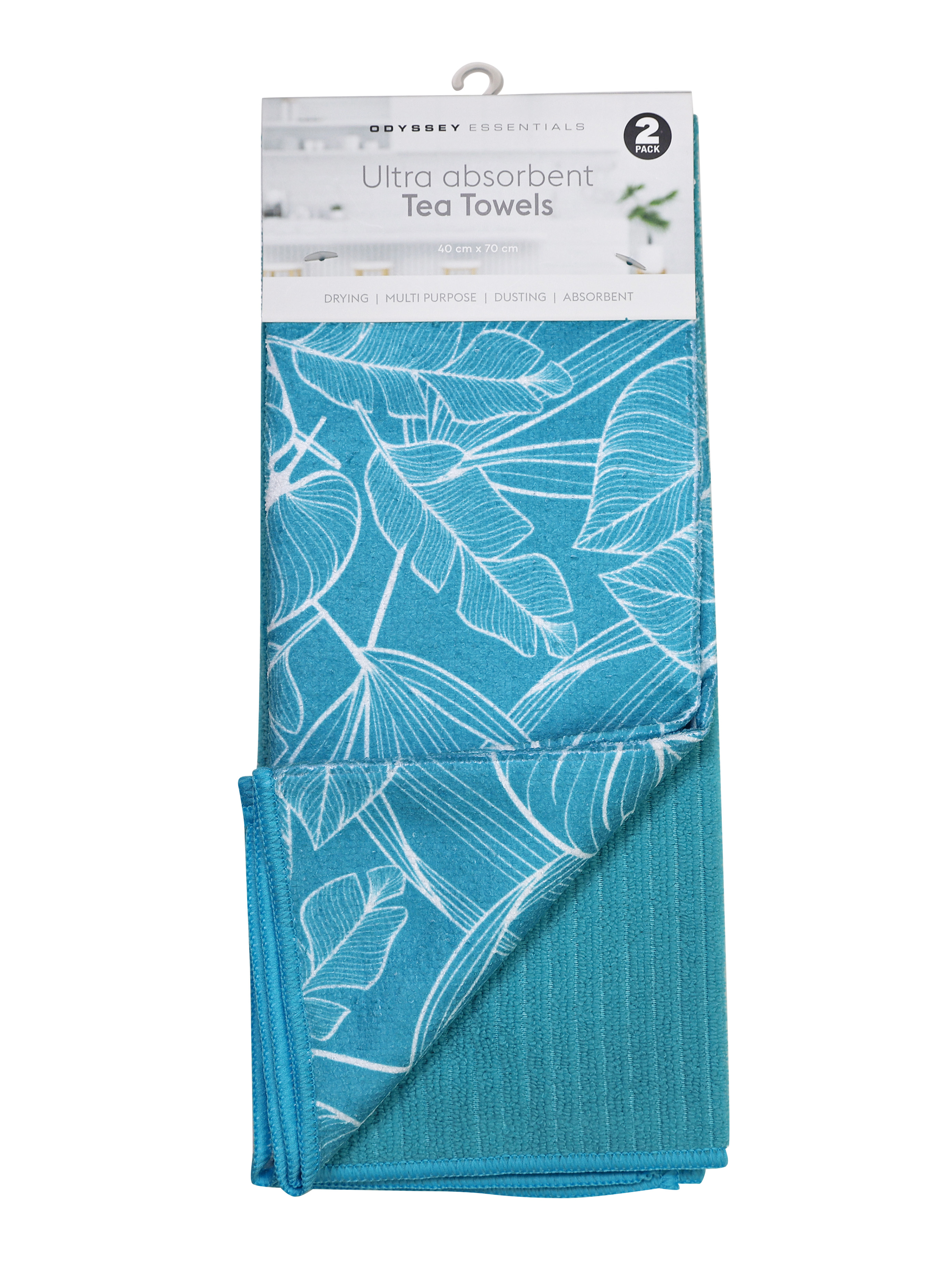2 Pack Tea Towels - Palm Cove  - Assorted - Odyssey