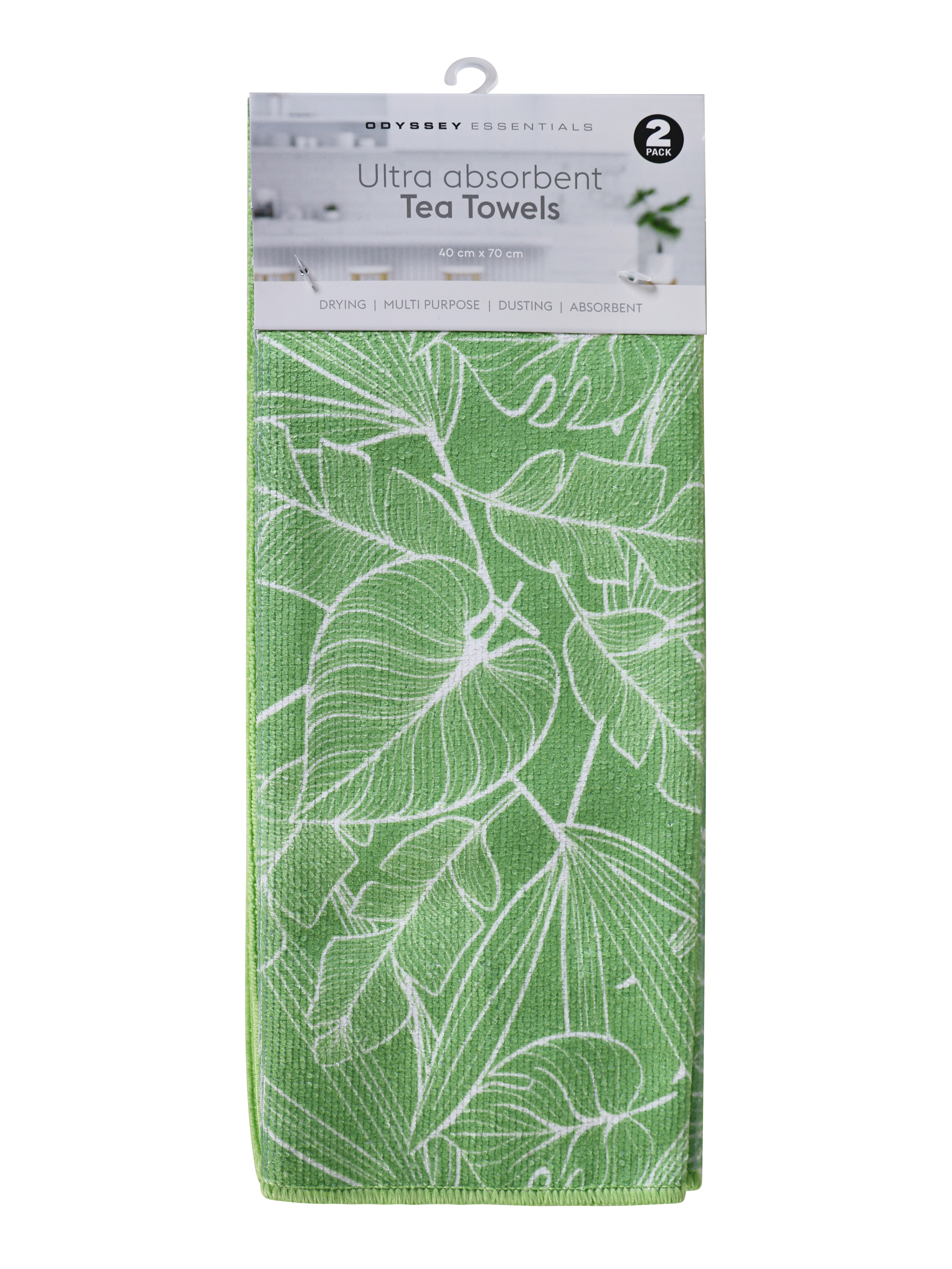 2 Pack Tea Towels - Palm Cove  - Assorted - Odyssey