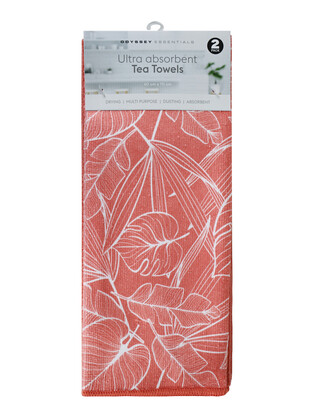 2 Pack Tea Towels - Palm Cove  - Assorted - Odyssey