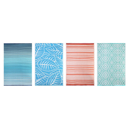 Outdoor Mat - Pdq Carton (Assorted) Coastal Brights - Cotton Beach