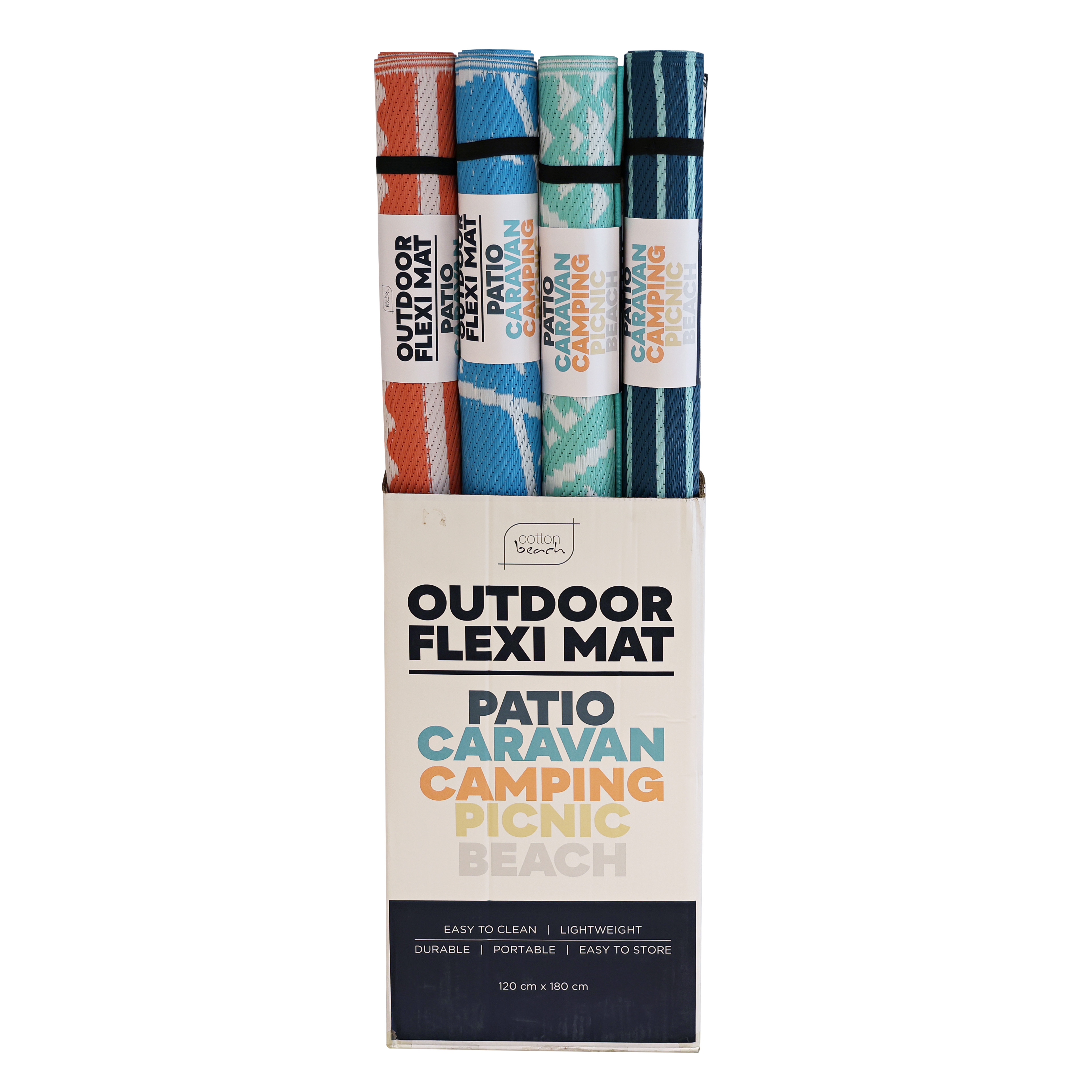 Outdoor Mat - Pdq Carton (Assorted) Coastal Brights - Cotton Beach