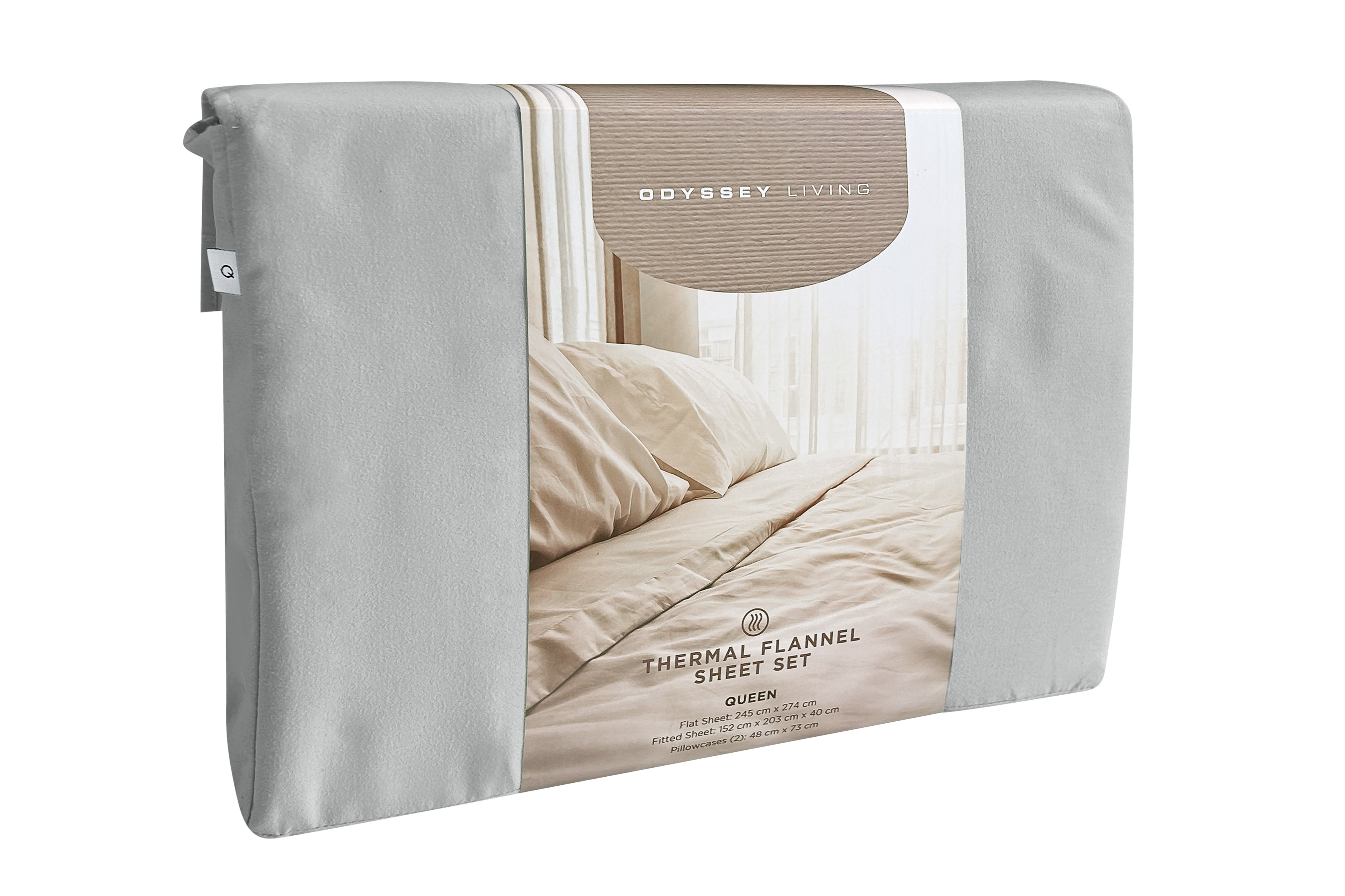 Thermal Flannel Sheet Set - Pale Grey - Odyssey