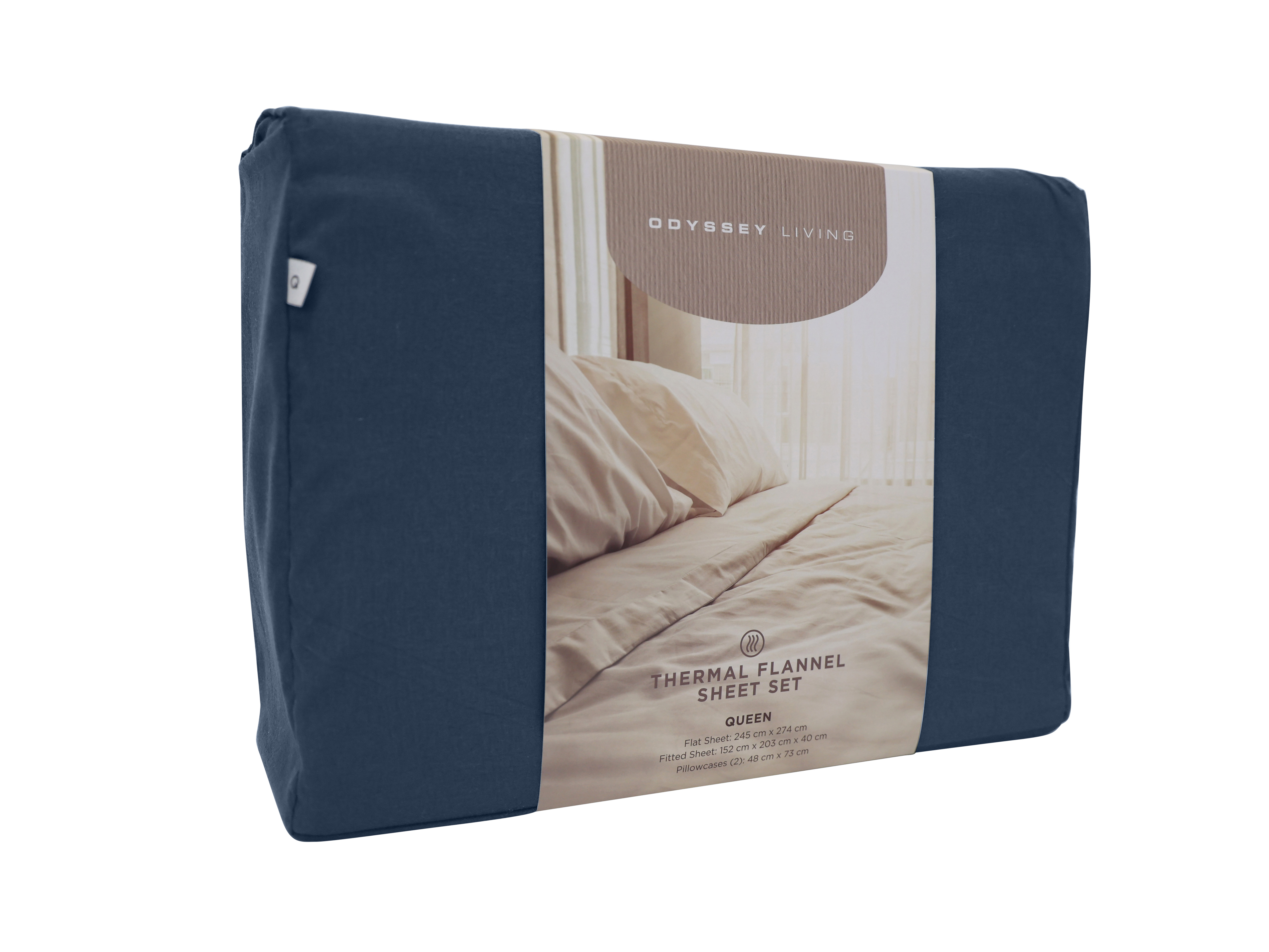 Thermal Flannel Sheet Set - Navy - Odyssey