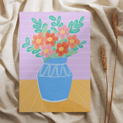 Vibrant Vase Greeting Card