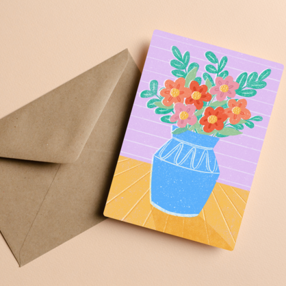 Vibrant Vase Greeting Card