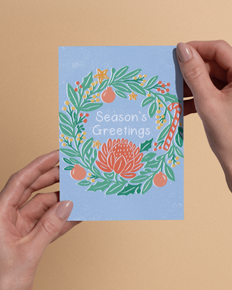 Banksia Wreath Christmas Card