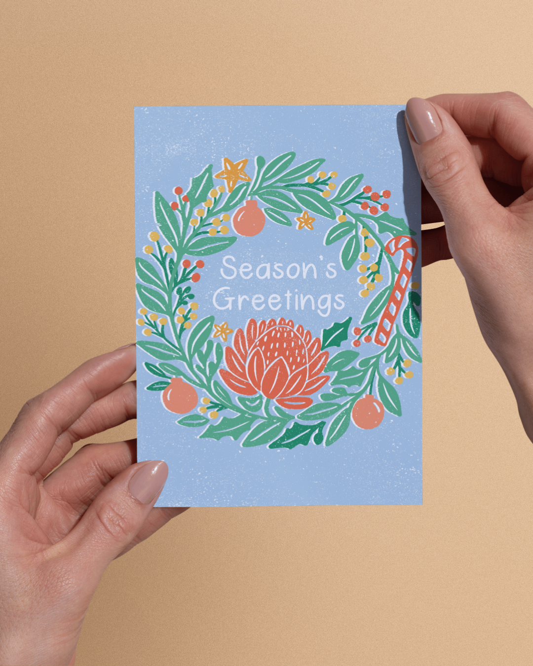 Banksia Wreath Christmas Card