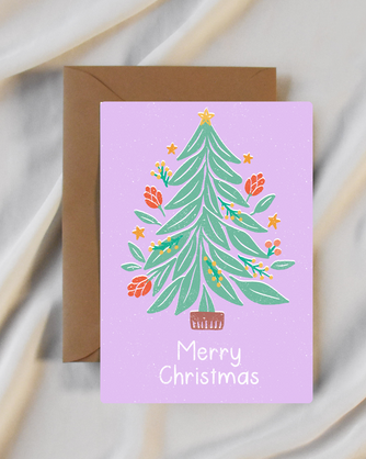 Gum Christmas Tree Christmas Card