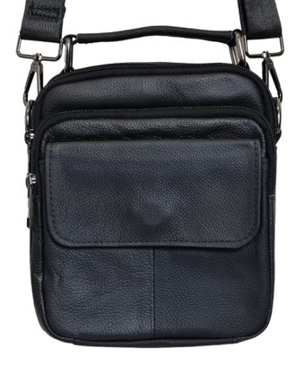 Leather Messenger Bag 6575-C Black