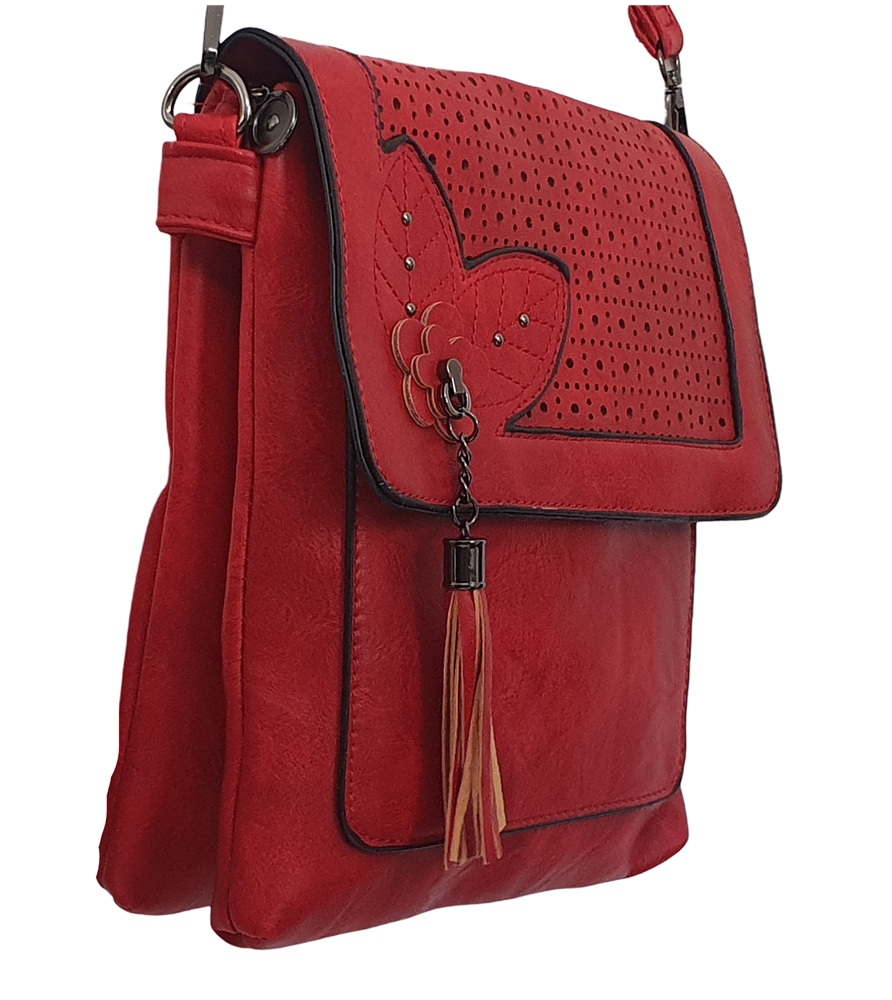 Ruby Leaf Crossbody Bag 1310-A Red