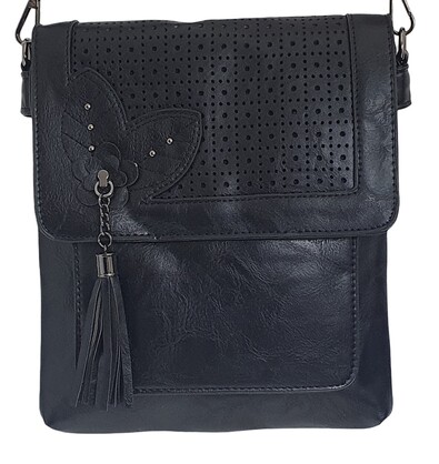 Midnight Leaf Crossbody Bag 1310-B Black