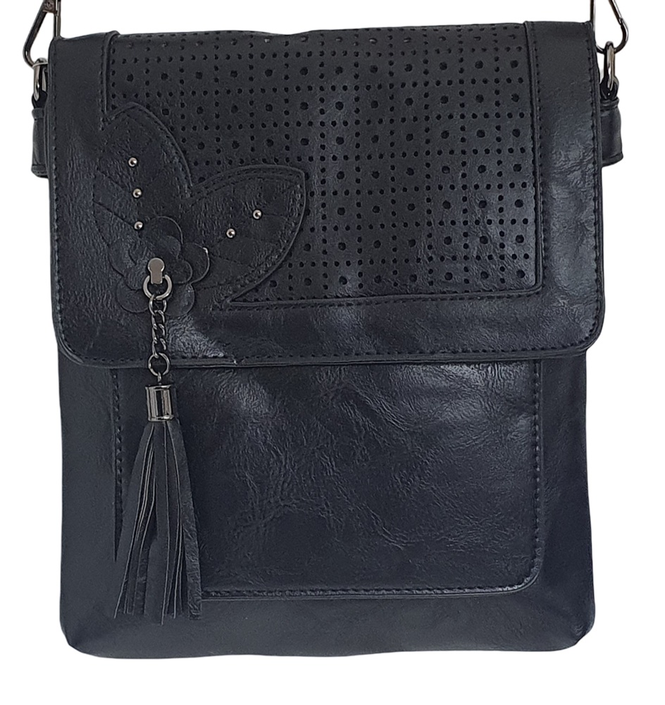 Midnight Leaf Crossbody Bag 1310-B Black