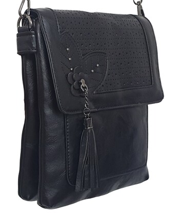 Midnight Leaf Crossbody Bag 1310-B Black