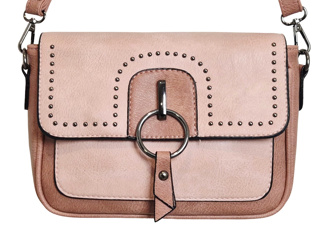 Modern Crossbody Bag 7380-A Pink/ Light Pink