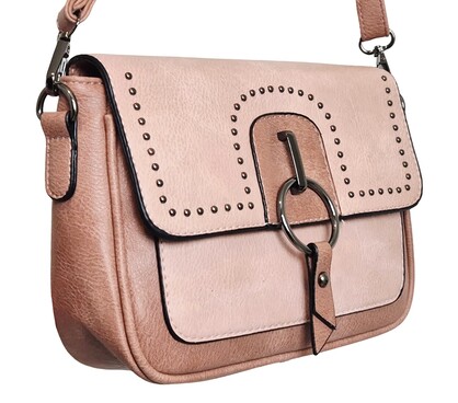 Modern Crossbody Bag 7380-A Pink/ Light Pink