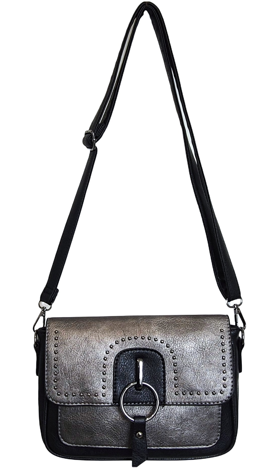 Modern Crossbody Bag 7380-B Black/Grey