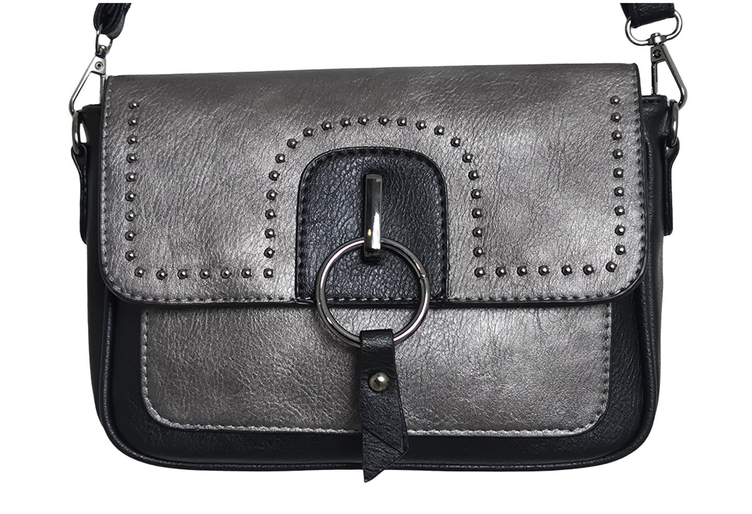 Modern Crossbody Bag 7380-B Black/Grey