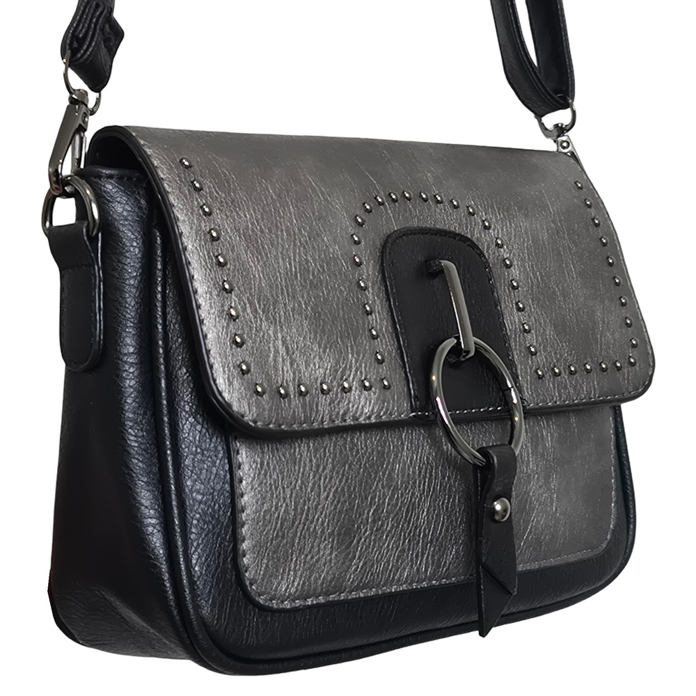 Modern Crossbody Bag 7380-B Black/Grey