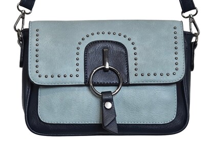 Modern Crossbody Bag 7380-D Navy Blue/Light Blue