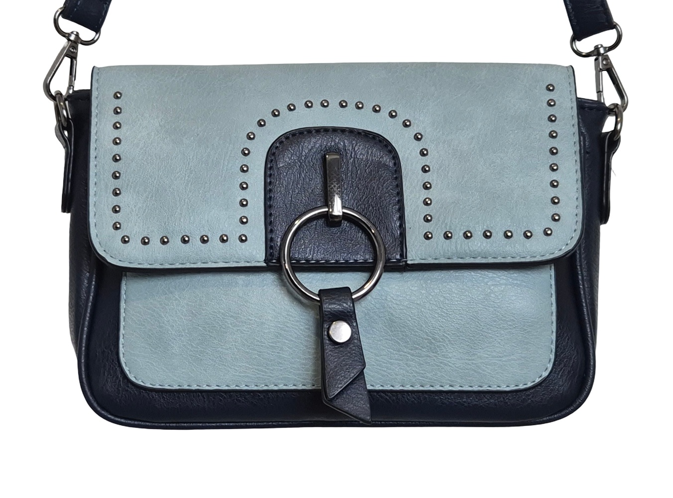 Modern Crossbody Bag 7380-D Navy Blue/Light Blue