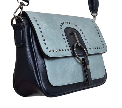 Modern Crossbody Bag 7380-D Navy Blue/Light Blue