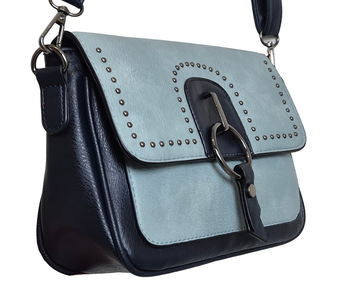 Modern Crossbody Bag 7380-D Navy Blue/Light Blue