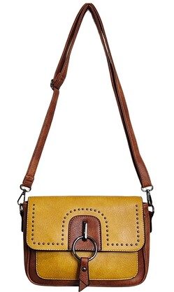 Modern Crossbody Bag 7380-F Brown Yellow