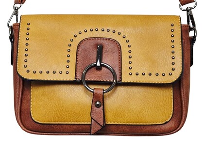 Modern Crossbody Bag 7380-F Brown Yellow