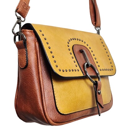 Modern Crossbody Bag 7380-F Brown Yellow