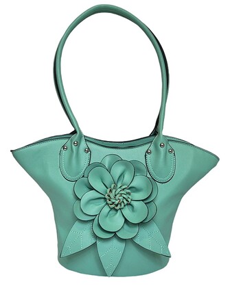 Elegant Flower Handbag 1030-C Turquoise