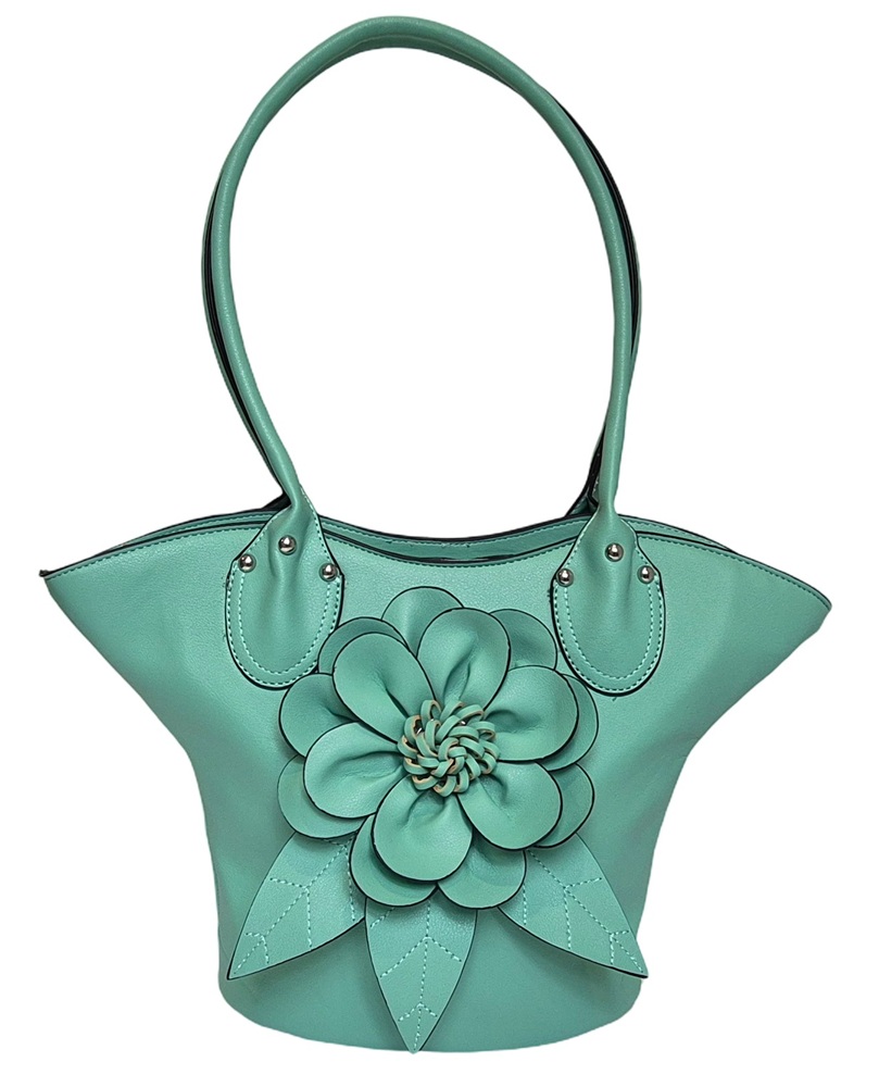 Elegant Flower Handbag 1030-C Turquoise