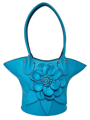 Elegant Flower Handbag 1030-D Blue