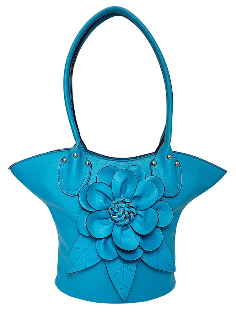 Elegant Flower Handbag 1030-D Blue