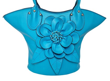 Elegant Flower Handbag 1030-D Blue