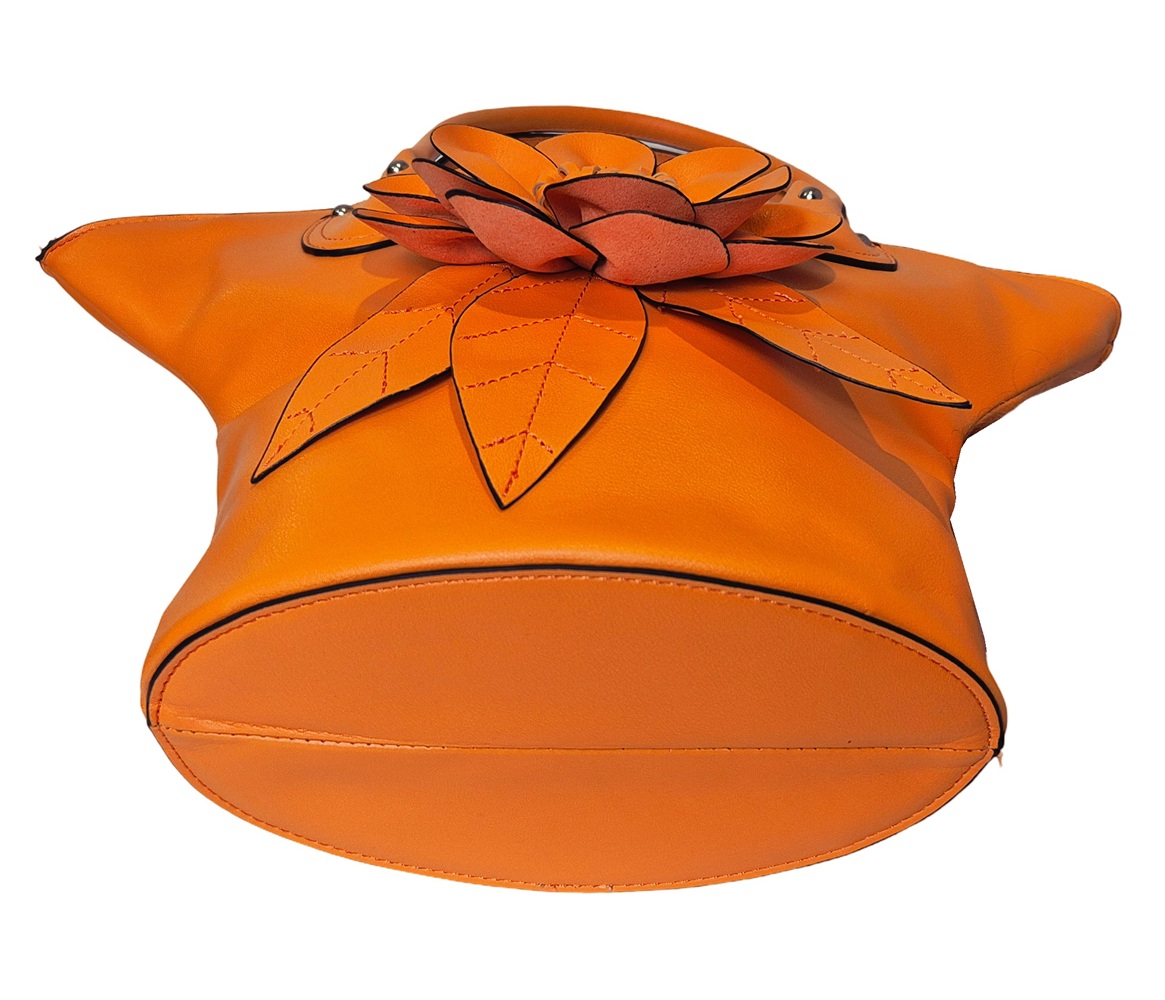 Elegant Flower Handbag 1030-E Orange