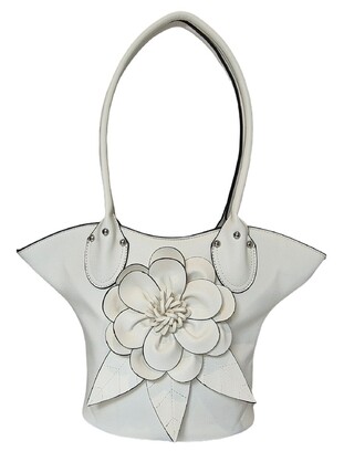 Elegant Flower Handbag 1030-F White